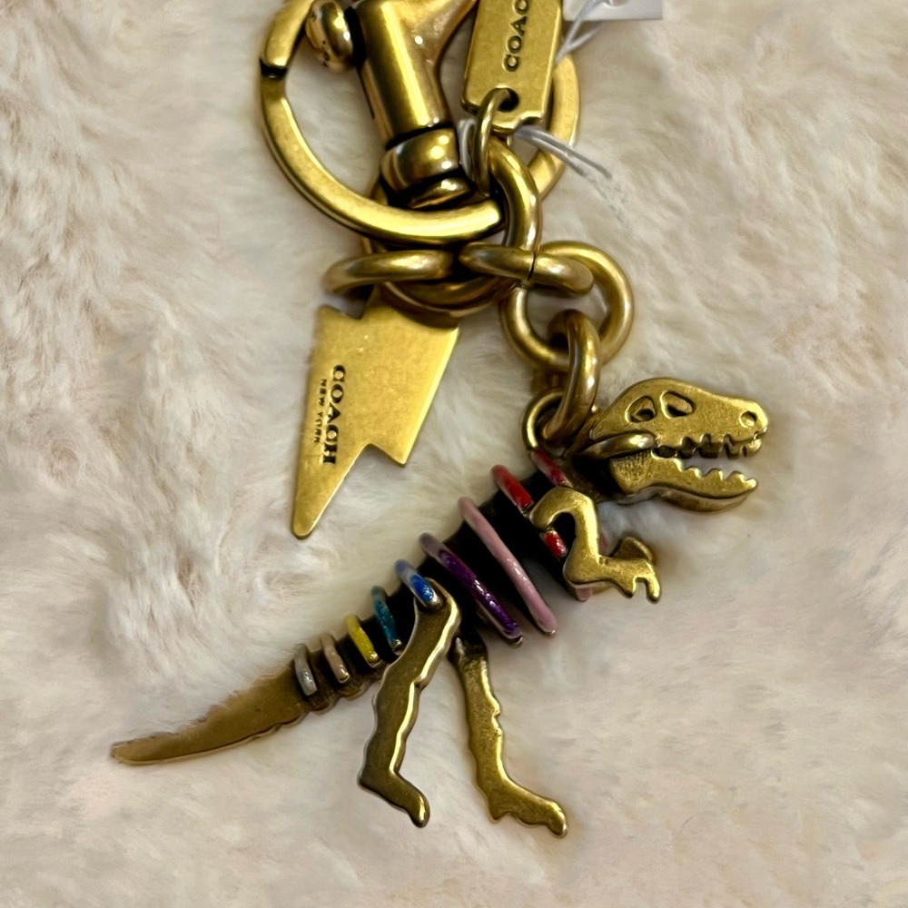 Coach Gold Rexy Keyring with Colorful Accents